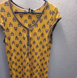 Womens Kensie owl  sleep shirt size m